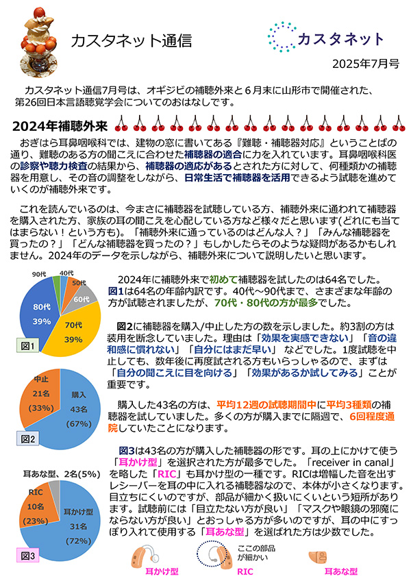 カスタネット通信7月号